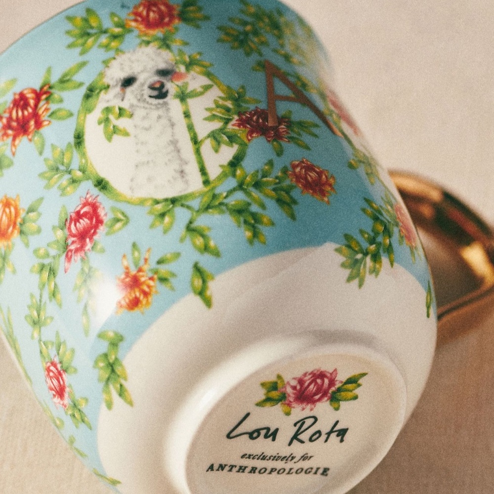 New Anthropologie Lou Rota Nature Table Monogram Mug - Picture 3 of 3